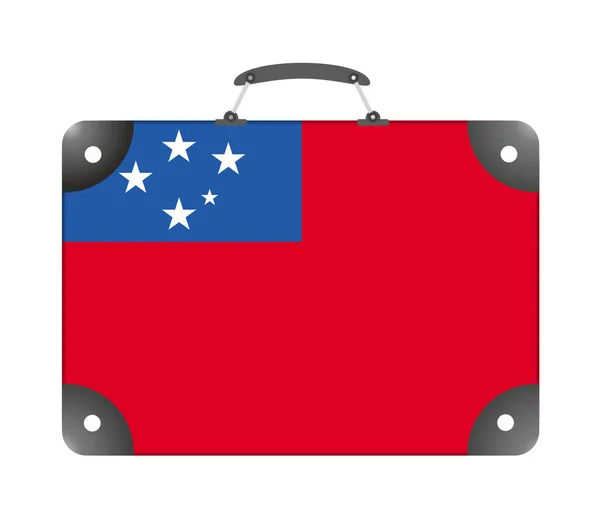 Samoa Country Flag Form Travel Suitcase White Background Illustration — Stock Photo, Image