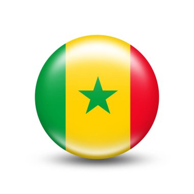 Beyaz gölgeli Senegal bayrağı - illüstrasyon
