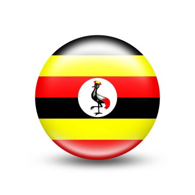 Beyaz gölgeli Uganda bayrağı - illüstrasyon