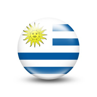 Beyaz gölgeli Uruguay bayrağı - illüstrasyon