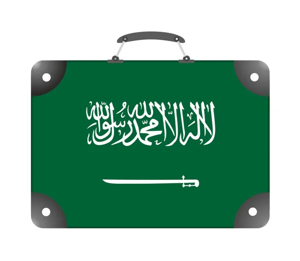 Saudi Arabia flag in the form of a travel suitcase on a white background - illustration