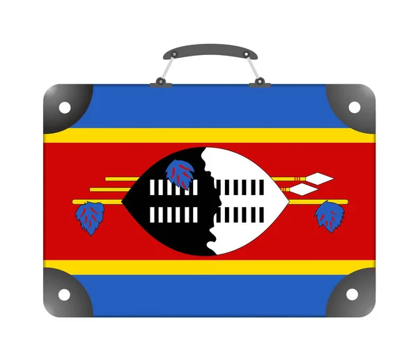 Beyaz Arkaplanda Svaziland Bavulu Şeklinde Bir Bayrak Illüstrasyon — Stok fotoğraf