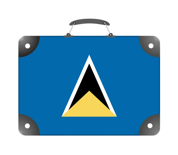Bendera Negara Lucia Dalam Bentuk Koper Untuk Perjalanan Latar Belakang — Stok Foto