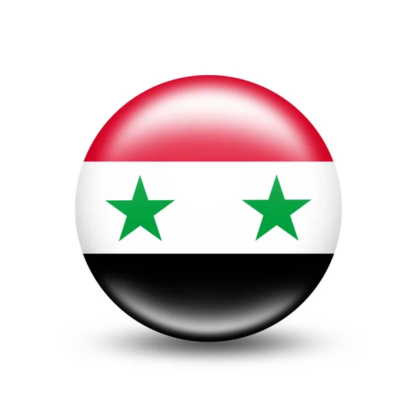 Σημαία Της Συρίας Στη Σφαίρα Λευκή Σκιά Εικονογράφηση — Φωτογραφία Αρχείου