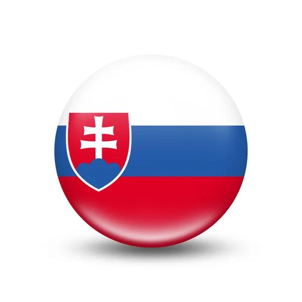 带有白色阴影的球面斯洛伐克国旗 — 图库照片