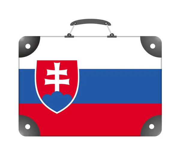 白色背景的旅行箱形式的斯洛伐克国旗 — 图库照片