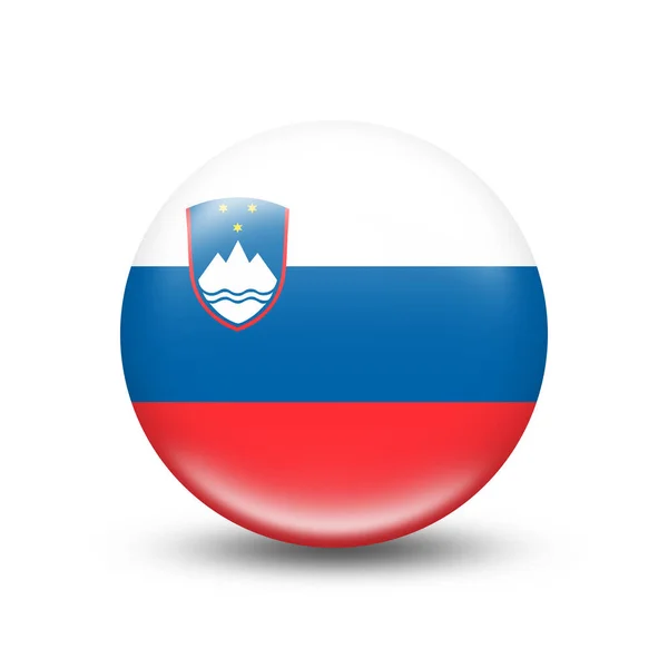 Slovenska Land Flagga Sfär Med Vit Skugga Illustration — Stockfoto