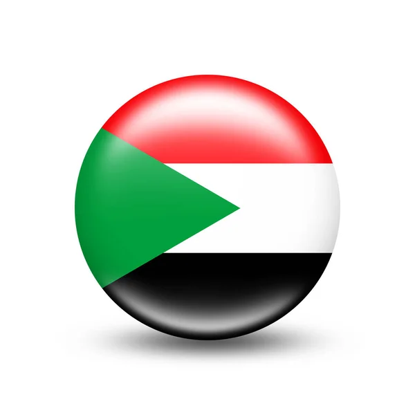 带白色阴影的球面苏丹国旗 — 图库照片