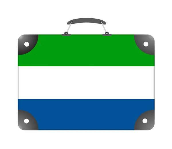 Sierra Leone Country Flag Form Travel Suitcase White Background Illustration — Stock Photo, Image