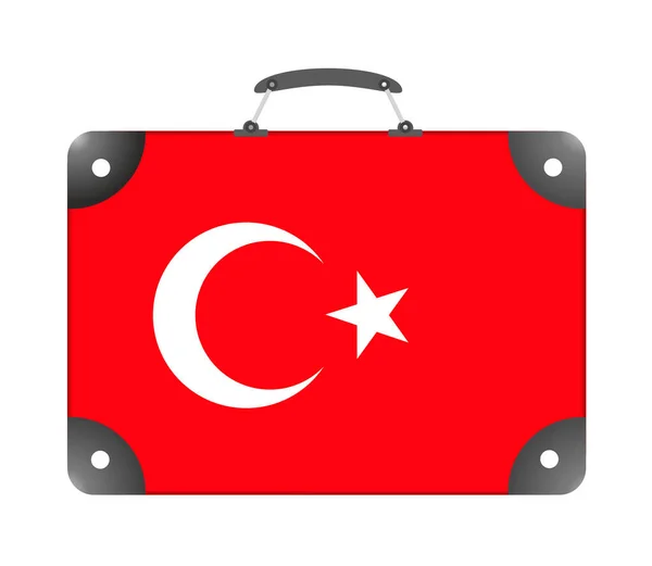 Drapeau Turquie Forme Valise Voyage Sur Fond Blanc Illustration — Photo