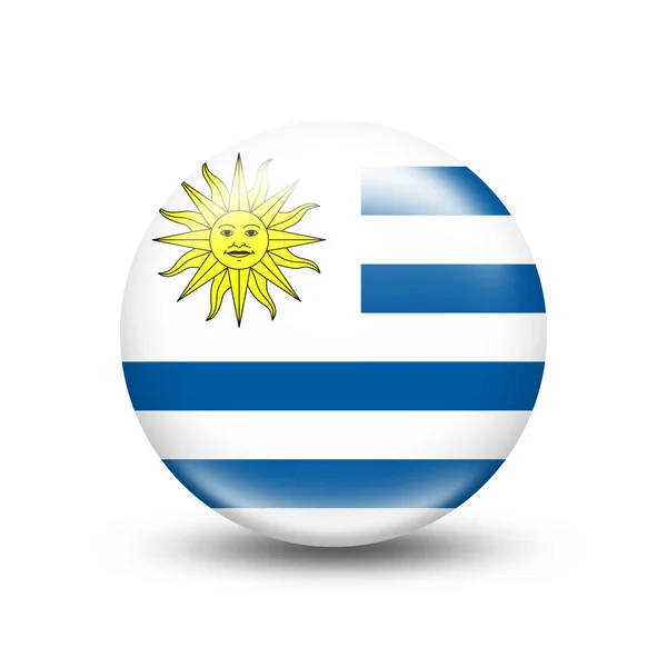 Σημαία Της Ουρουγουάης Στη Σφαίρα Λευκή Σκιά Εικονογράφηση — Φωτογραφία Αρχείου