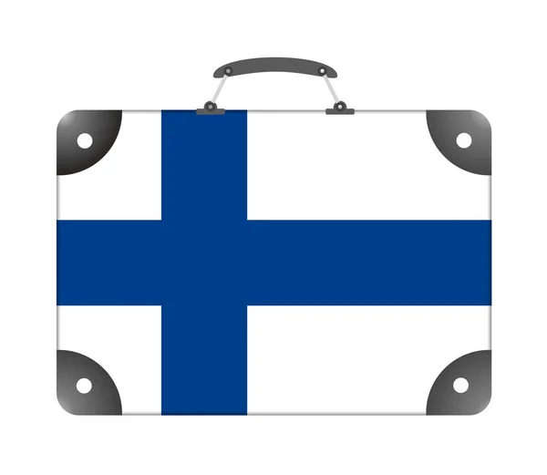 Finnland Flagge Form Eines Reisekoffers Auf Weißem Hintergrund Illustration — Stockfoto