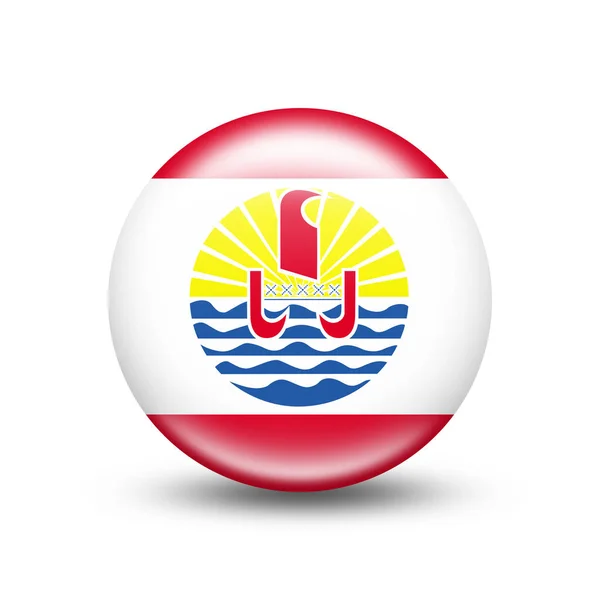 Bendera Negara Polinesia Dalam Bola Dengan Bayangan Putih Ilustrasi — Stok Foto