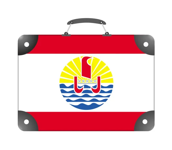 Flag Country Polynesia Form Travel Suitcase White Background Illustration — Stock Photo, Image