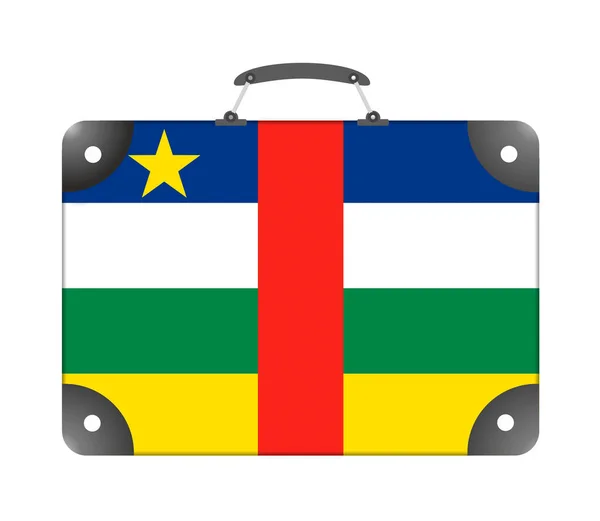 Σημαία Της Χώρας Της Κεντροαφρικανικής Δημοκρατίας Μορφή Βαλίτσας Για Ταξίδι — Φωτογραφία Αρχείου