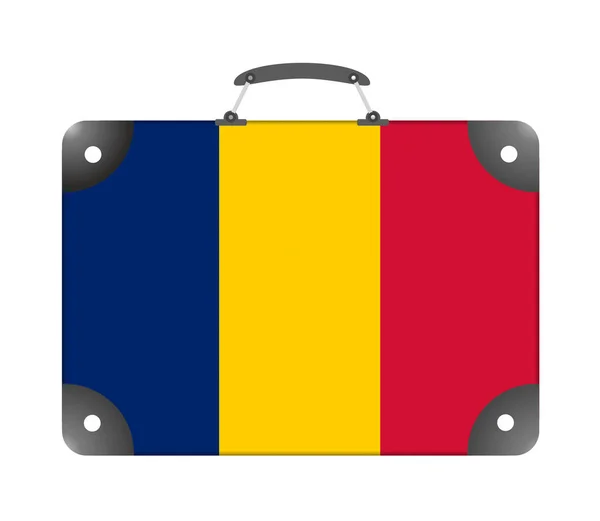 Chad Country Flag Form Travel Suitcase White Background Illustration — Stock Photo, Image