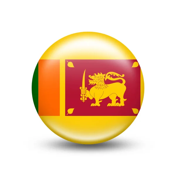 Bandeira País Sri Lanka Esfera Com Sombra Branca Ilustração — Fotografia de Stock