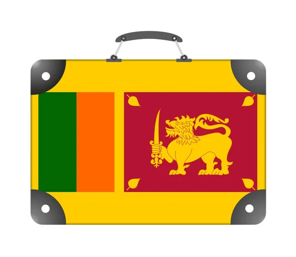 Bandeira Sri Lanka Sob Forma Uma Mala Viagem Sobre Fundo — Fotografia de Stock