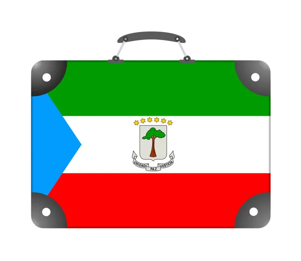 Vlajka Rovníkové Guineje Podobě Kufříku Pro Cestování Bílém Pozadí Ilustrace — Stock fotografie