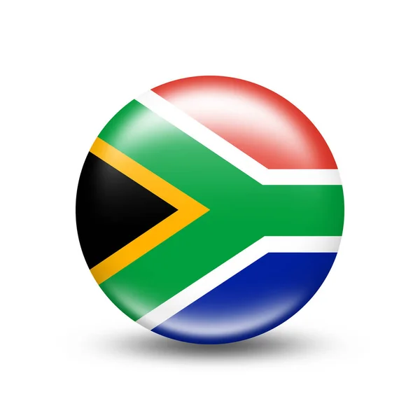 Jižní Afrika Země Vlajky Oblasti Bílým Stínem Ilustrace — Stock fotografie