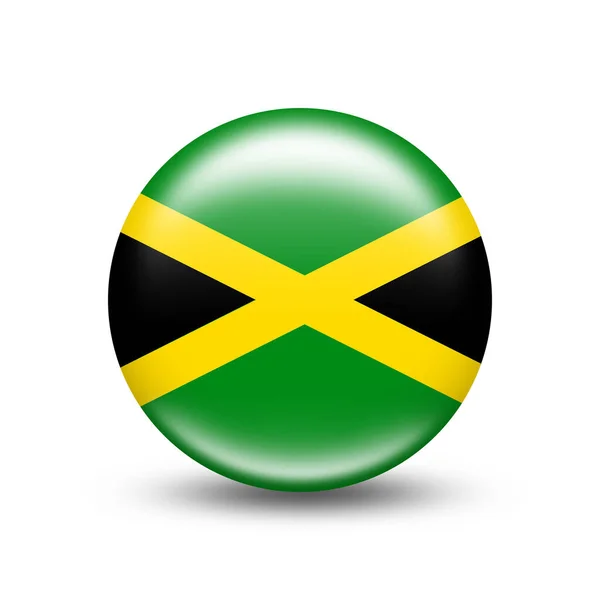 白い影を持つ球状のジャマイカ国旗 イラスト — ストック写真