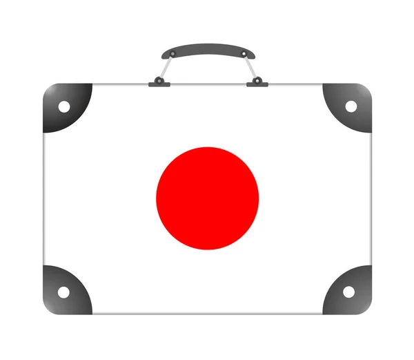Прапор Японії Вигляді Чемоданчика Подорожей Білому Тлі — стокове фото