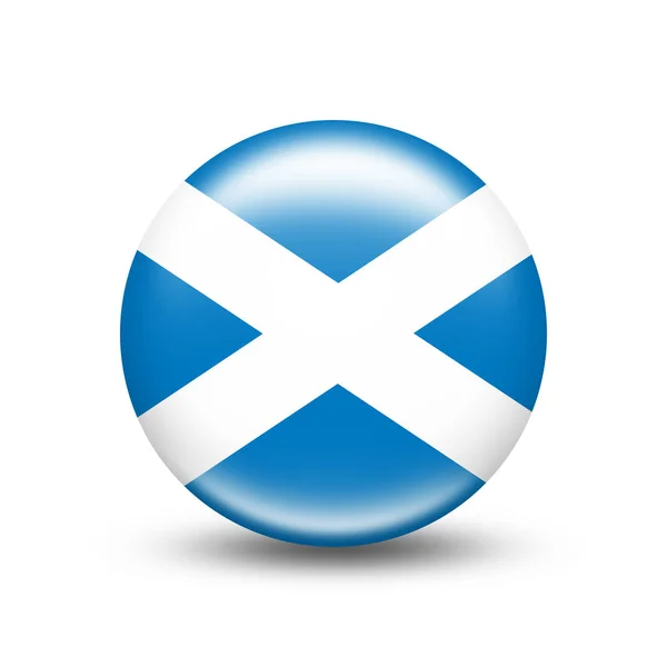 Szkocja Flaga Kraju Sferze Białym Cieniem Ilustracja — Zdjęcie stockowe