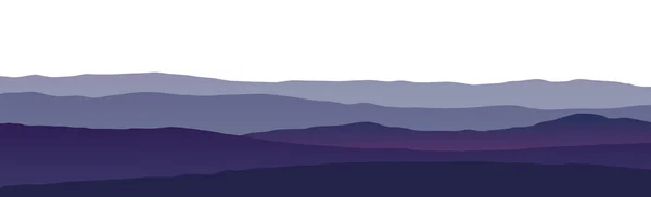 Panoramalandschaft Mit Bergen Und Sonnenuntergang Vektorillustration — Stockvektor