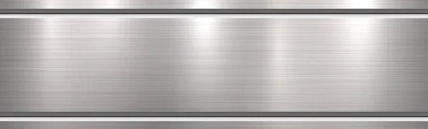 Textur Panorama Aus Silbernem Metall Mit Reflexion Hintergrund — Stockvektor