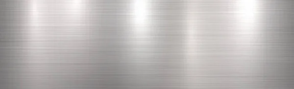 Panorama Tekstury Srebrnego Metalu Odbiciem Tło — Wektor stockowy