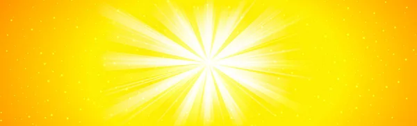 Sol Brilhante Sobre Fundo Amarelo Alaranjado — Vetor de Stock