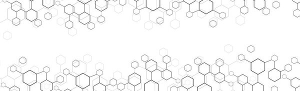 Black hexagons on a white background - Vector illustration