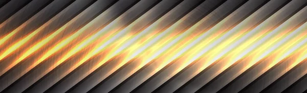 Metal Texture Reflection Perforation Golden Glow Illustration — Stock Vector