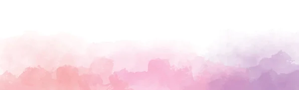 Panorama Textur Aus Realistischem Rosa Aquarell Auf Weißem Hintergrund Vektor — Stockvektor
