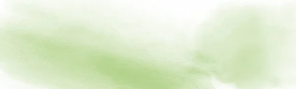 Beyaz Arkaplanda Gerçekçi Yeşil Suluboya Dokusunun Panoramik Dokusu Vektör Illüstrasyonu — Stok Vektör