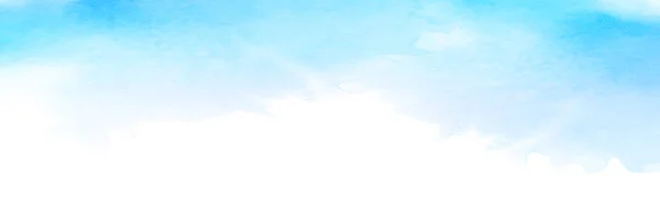 Realistico Acquerello Blu Trama Panoramica Sfondo Bianco Illustrazione Vettoriale — Vettoriale Stock