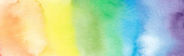 Panorama Textur Aus Realistischem Mehrfarbigem Aquarell Auf Weißem Hintergrund Vektor — Stockvektor
