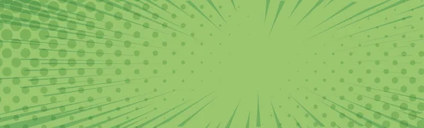 Zoom Fumetto Verde Panoramico Con Linee Illustrazione Vettoriale — Vettoriale Stock