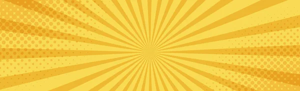 Panoramic Yellow Comic Zoom Lines Векторная Иллюстрация — стоковый вектор