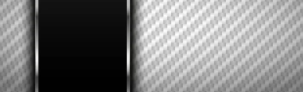 Textura Panorâmica Branco Cinza Fibra Carbono Ilustração — Vetor de Stock