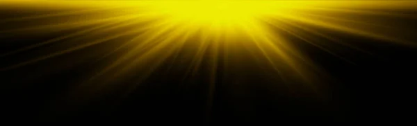 Siyah Arka Planda Parlak Kör Edici Bir Güneş — Stok Vektör