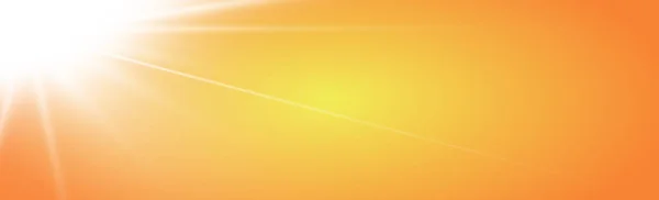 黄橙色の背景に明るい太陽 イラスト — ストックベクタ