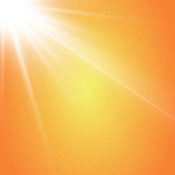 Jasné Slunce Žlutooranžovém Pozadí Ilustrace — Stockový vektor