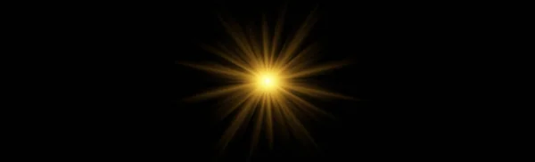 Яркое Ослепляющее Солнце Черном Фоне Иллюстрация — стоковый вектор