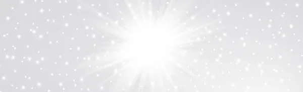Яскраве Сліпуче Сонце Сірому Фоні Ілюстрація — стоковий вектор