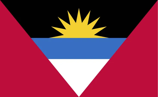 Antigua Und Barbuda Nationalflagge Exakten Proportionen Vektorillustration — Stockvektor