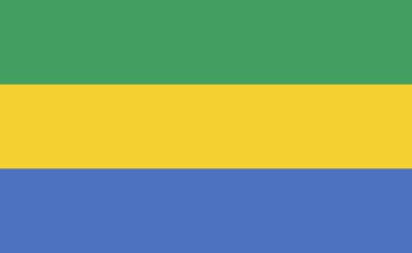 Gabon ulusal bayrağı tam oranda - Vektör illüstrasyonu