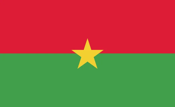 Εθνική Σημαία Μπουρκίνα Φάσο Ακριβείς Αναλογίες Vector Illustration — Διανυσματικό Αρχείο