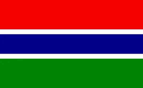 Gambias Nationella Flagga Exakta Proportioner Vektorillustration — Stock vektor