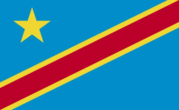 Bandera Nacional República Democrática Del Congo Proporciones Exactas Ilustración Vectorial — Vector de stock